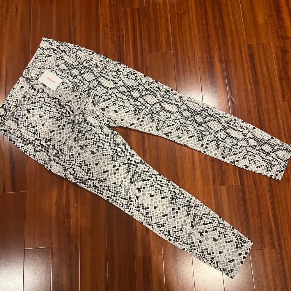 GOOD AMERICAN Gray Jeans Denim Snake Print Skinny Good Waist New Size 14 /‎ 32